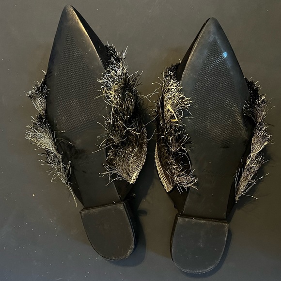 Zara Flat Mules with Fringe - Picture 4 of 5